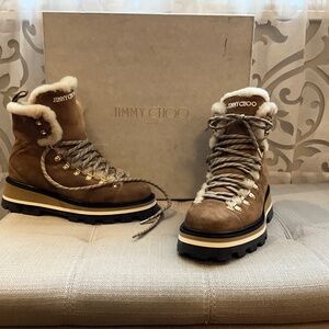 Jimmy Choo Chike Suede Shearling hiking boots EU Sz 40 Women’s